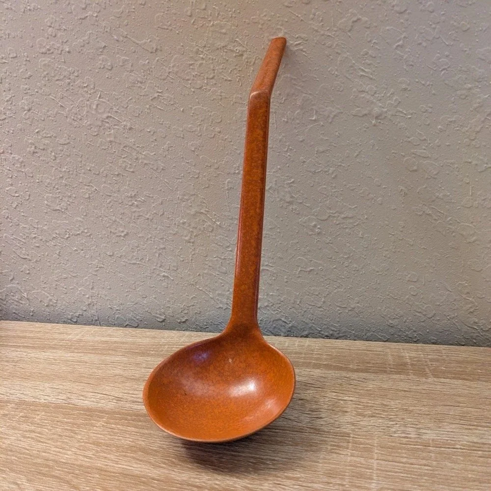 VTG Flintwood Orange Melamine Soup Ladle Long Handle Kitchen Serving Utensil‎